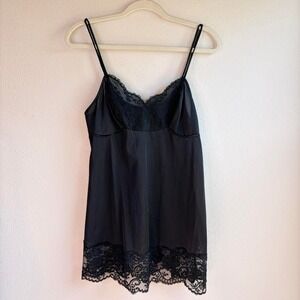 Vintage Black Lace Slip Dress